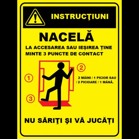 Placuta cu instructiuni nacela